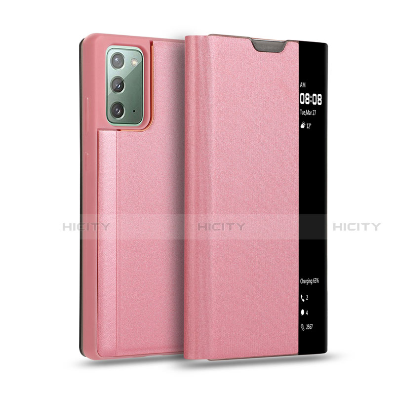 Funda de Cuero Cartera con Soporte Carcasa N01 para Samsung Galaxy Note 20 5G Oro Rosa