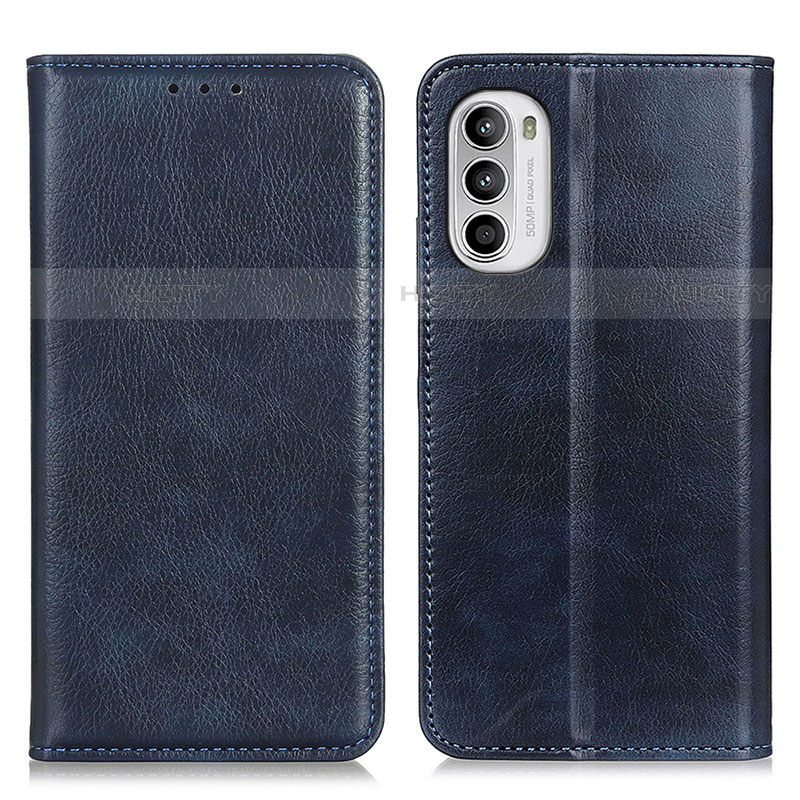 Funda de Cuero Cartera con Soporte Carcasa N01P para Motorola Moto Edge (2022) 5G Azul