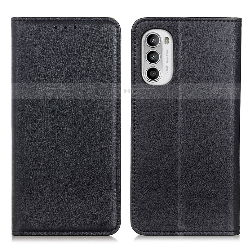 Funda de Cuero Cartera con Soporte Carcasa N01P para Motorola Moto Edge (2022) 5G Negro