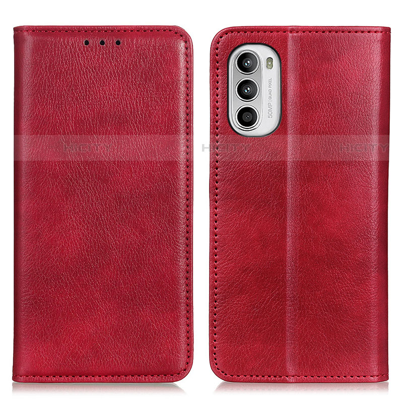 Funda de Cuero Cartera con Soporte Carcasa N01P para Motorola Moto Edge (2022) 5G Rojo