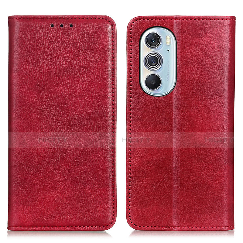 Funda de Cuero Cartera con Soporte Carcasa N01P para Motorola Moto Edge 30 Pro 5G Rojo