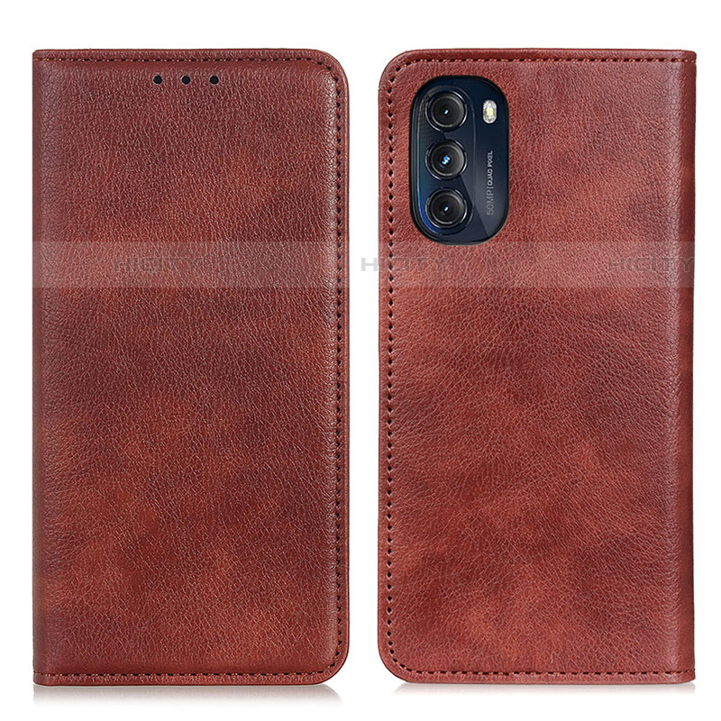 Funda de Cuero Cartera con Soporte Carcasa N01P para Motorola Moto G 5G (2022) Marron