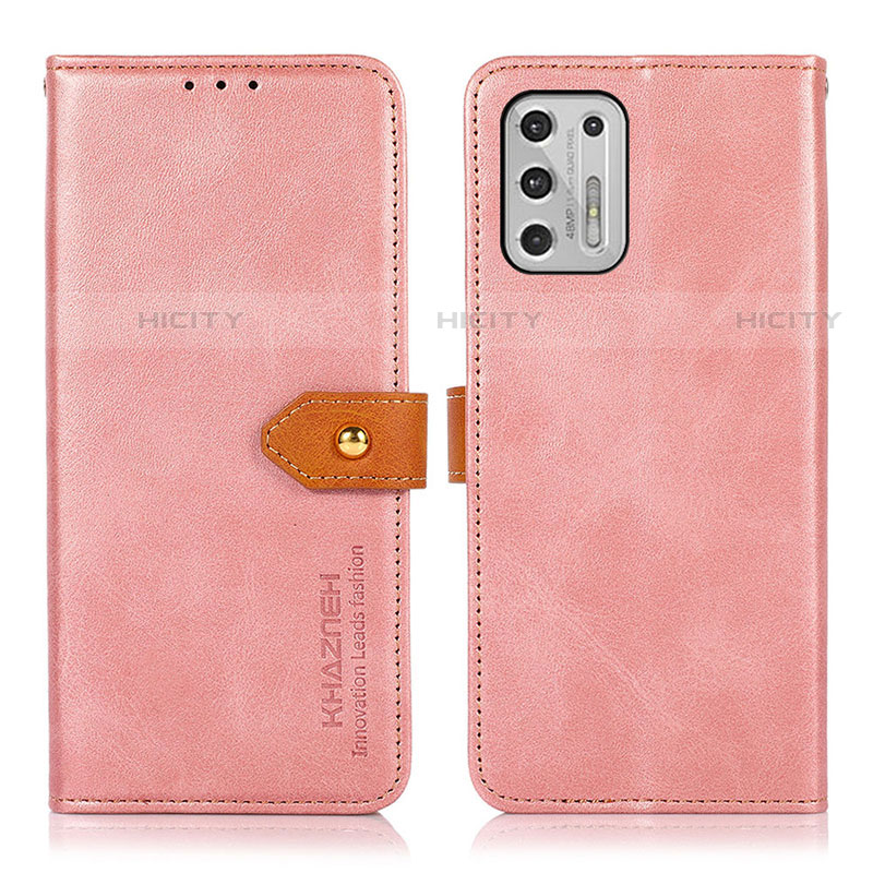 Funda de Cuero Cartera con Soporte Carcasa N01P para Motorola Moto G Stylus (2021) Rosa