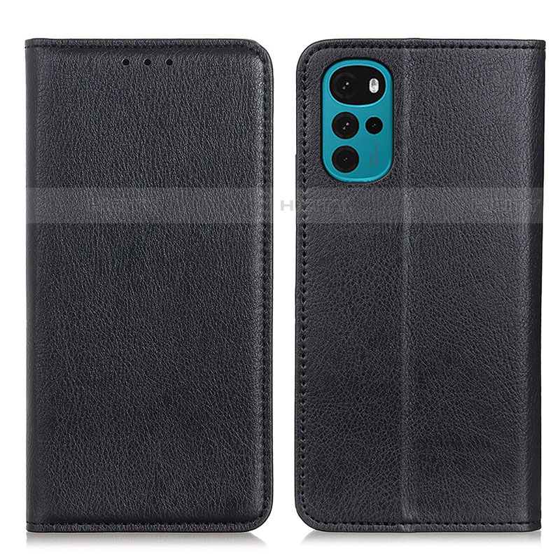 Funda de Cuero Cartera con Soporte Carcasa N01P para Motorola Moto G22 Negro