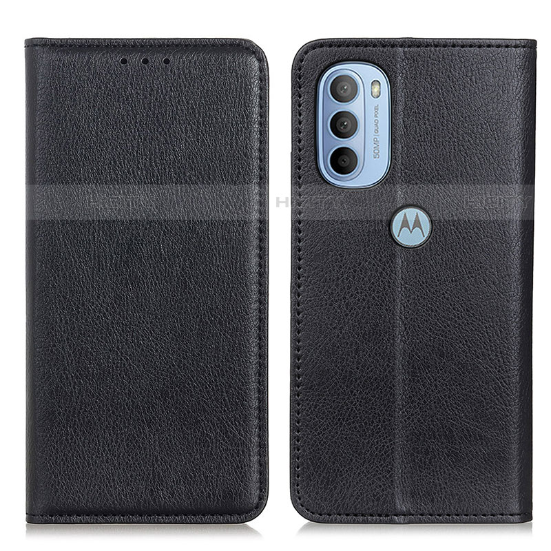 Funda de Cuero Cartera con Soporte Carcasa N01P para Motorola Moto G31 Negro