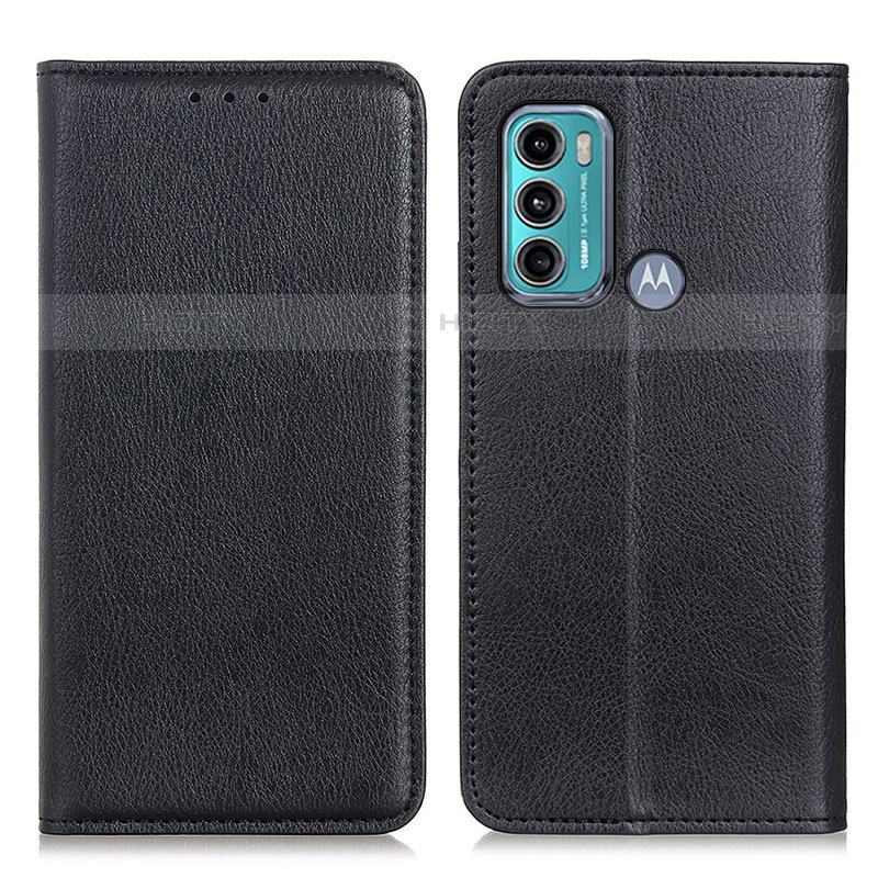 Funda de Cuero Cartera con Soporte Carcasa N01P para Motorola Moto G40 Fusion Negro