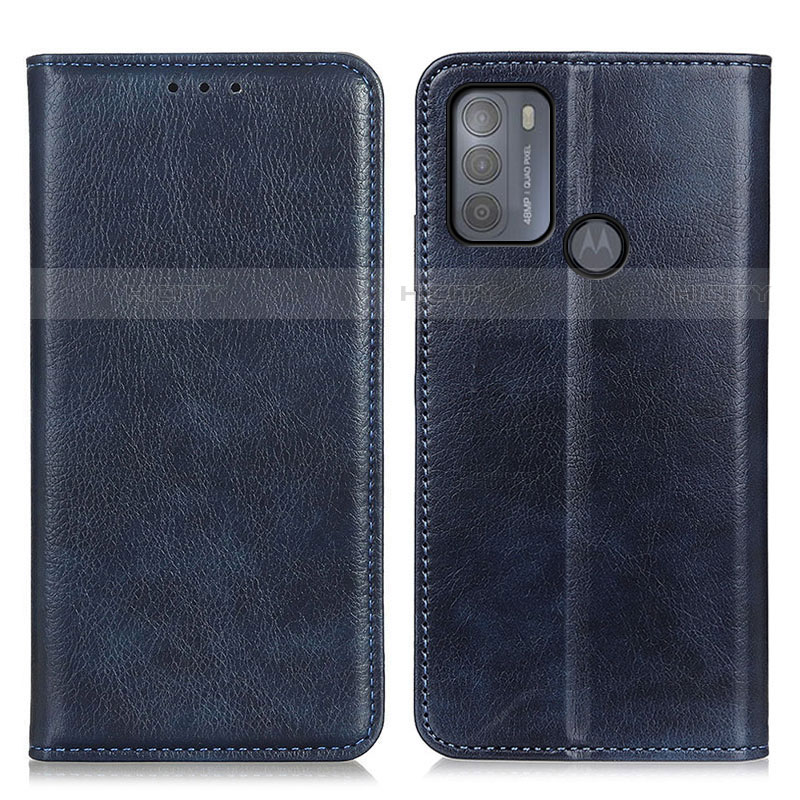 Funda de Cuero Cartera con Soporte Carcasa N01P para Motorola Moto G50 Azul