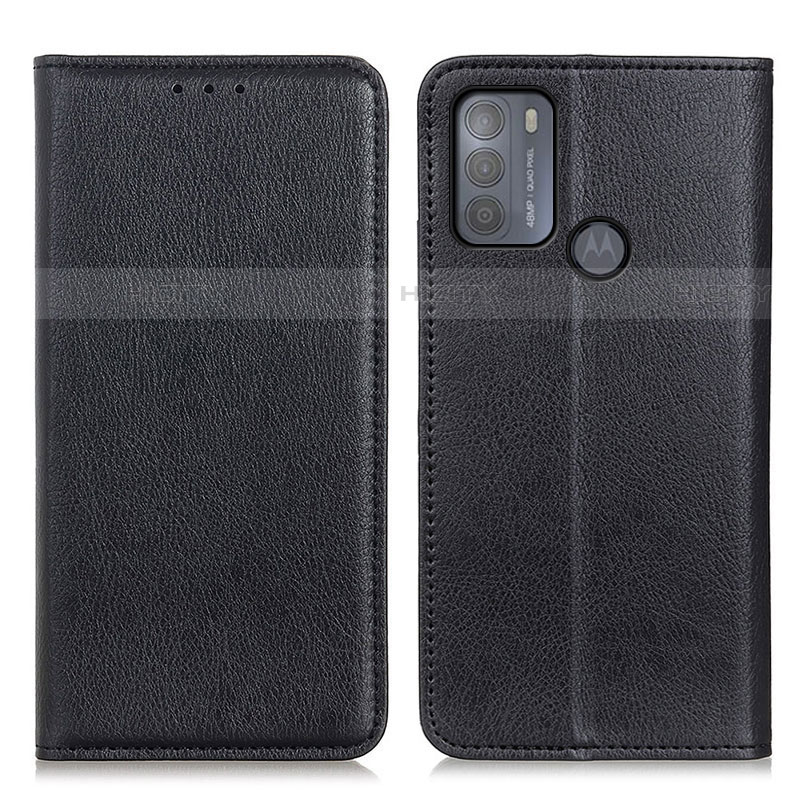 Funda de Cuero Cartera con Soporte Carcasa N01P para Motorola Moto G50 Negro