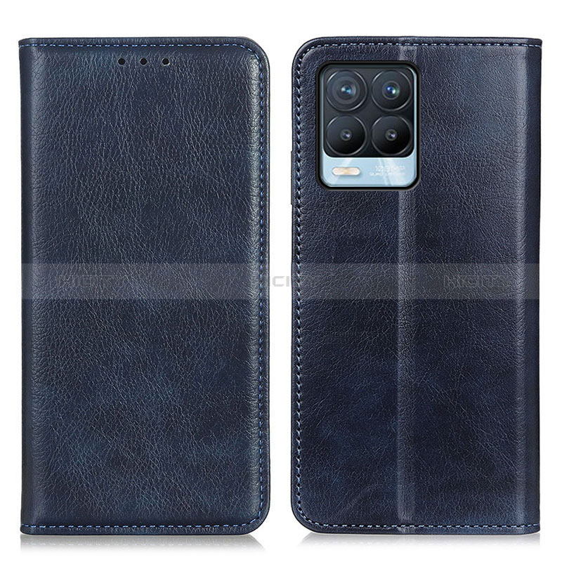 Funda de Cuero Cartera con Soporte Carcasa N01P para Realme 8 4G Azul