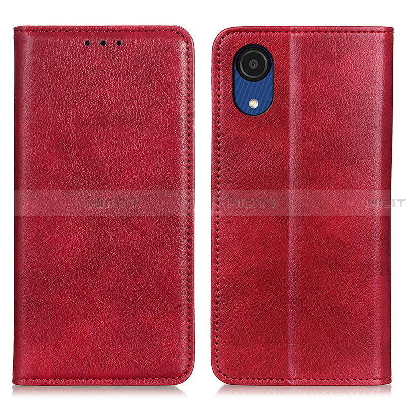 Funda de Cuero Cartera con Soporte Carcasa N01P para Samsung Galaxy A03 Core Rojo