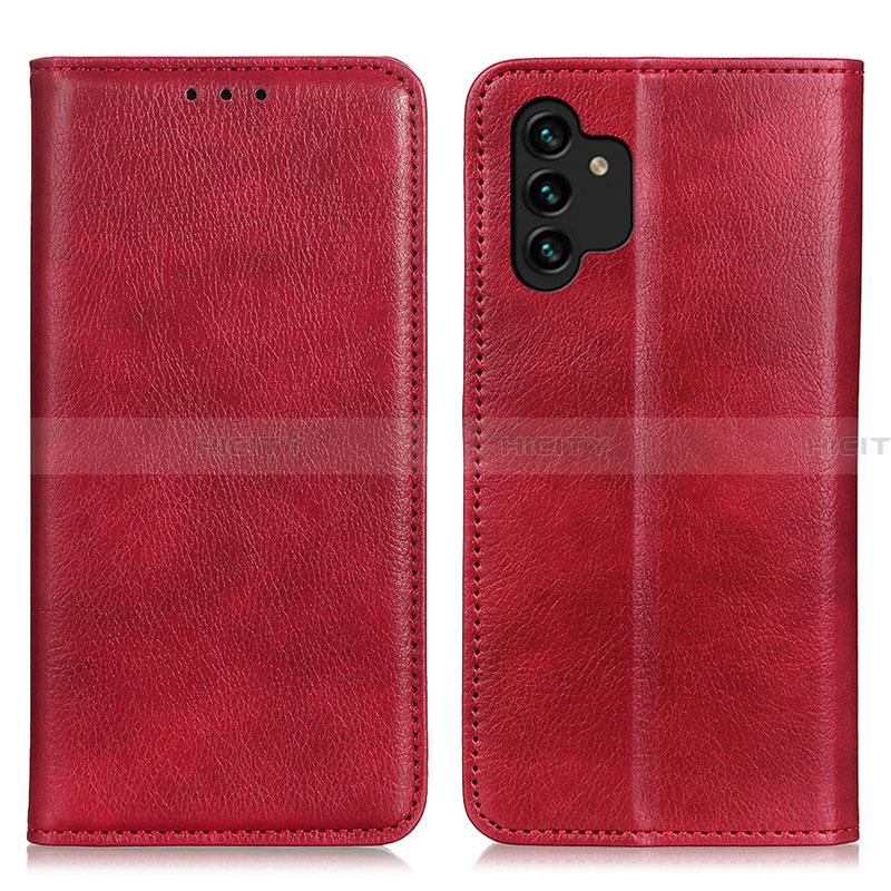 Funda de Cuero Cartera con Soporte Carcasa N01P para Samsung Galaxy A13 4G Rojo