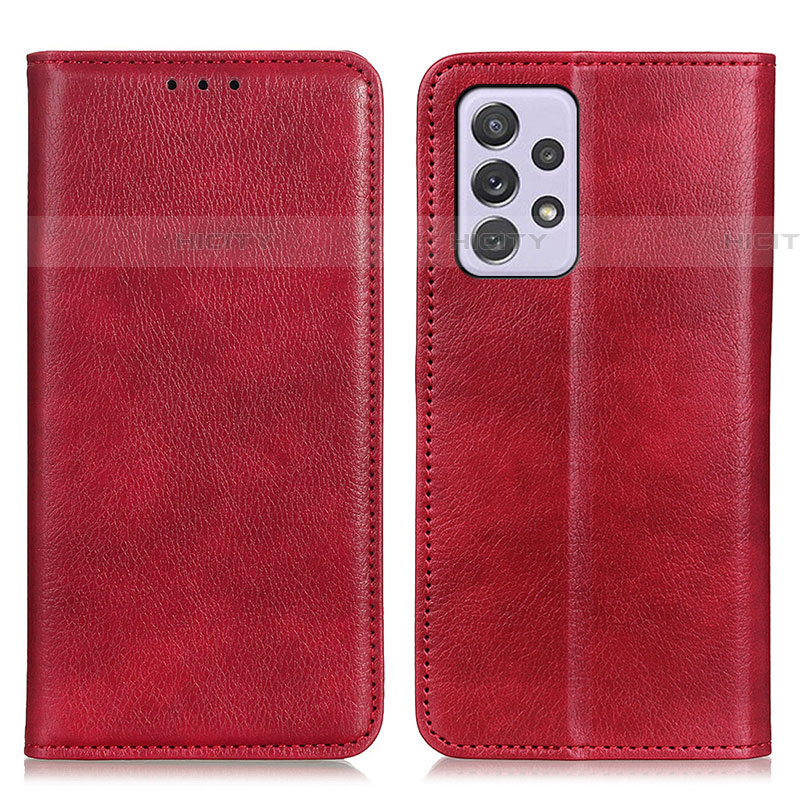 Funda de Cuero Cartera con Soporte Carcasa N01P para Samsung Galaxy A73 5G Rojo