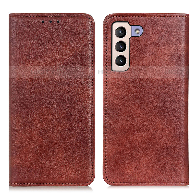 Funda de Cuero Cartera con Soporte Carcasa N01P para Samsung Galaxy S21 5G Marron