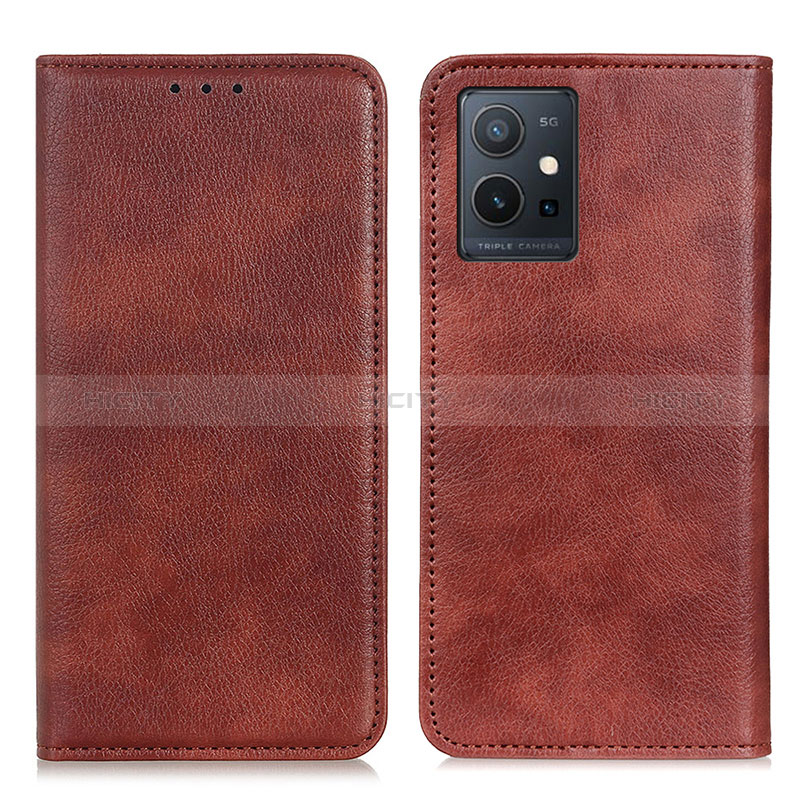 Funda de Cuero Cartera con Soporte Carcasa N01P para Vivo Y33e 5G Marron