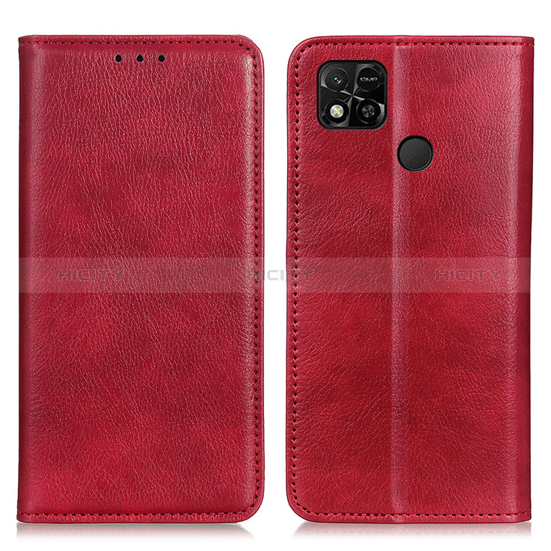 Funda de Cuero Cartera con Soporte Carcasa N01P para Xiaomi POCO C3 Rojo