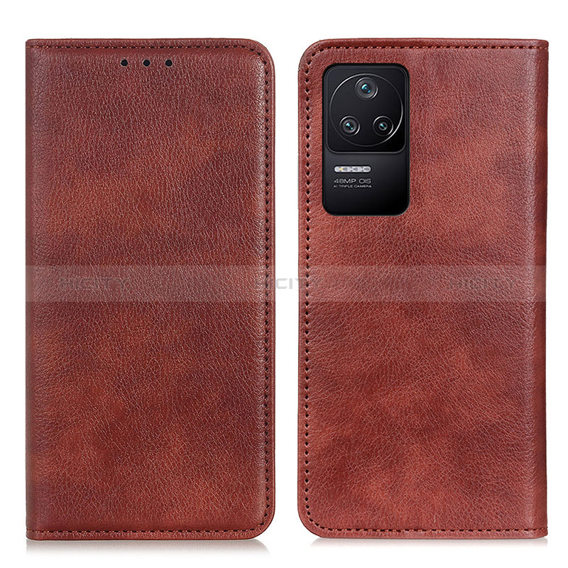 Funda de Cuero Cartera con Soporte Carcasa N01P para Xiaomi Poco F4 5G Marron