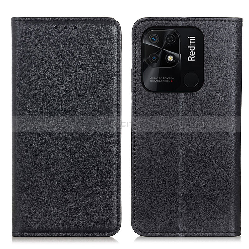 Funda de Cuero Cartera con Soporte Carcasa N01P para Xiaomi Redmi 10C 4G Negro