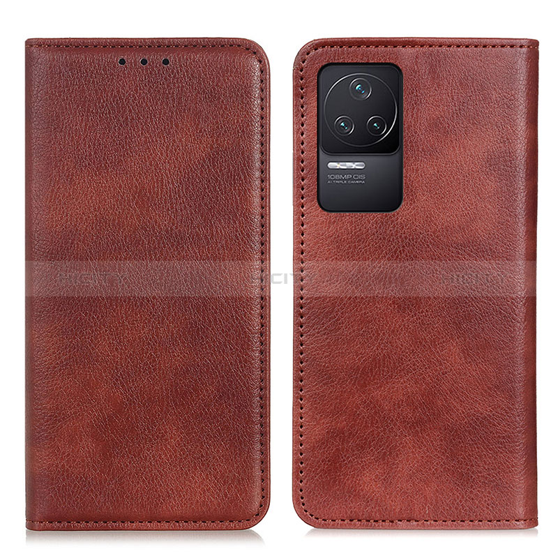 Funda de Cuero Cartera con Soporte Carcasa N01P para Xiaomi Redmi K50 5G Marron