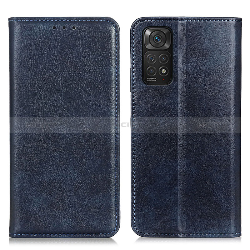 Funda de Cuero Cartera con Soporte Carcasa N01P para Xiaomi Redmi Note 11S 4G Azul