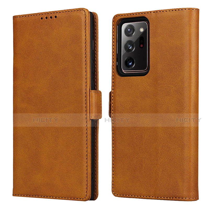 Funda de Cuero Cartera con Soporte Carcasa N02 para Samsung Galaxy Note 20 Ultra 5G Marron Claro