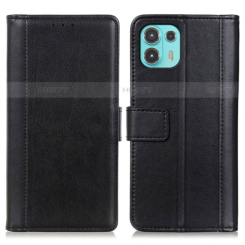 Funda de Cuero Cartera con Soporte Carcasa N02P para Motorola Moto Edge 20 Lite 5G Negro