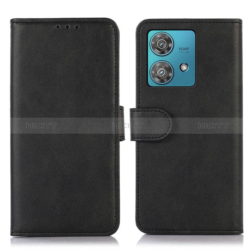 Funda de Cuero Cartera con Soporte Carcasa N02P para Motorola Moto Edge 40 Neo 5G Negro