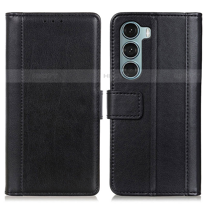 Funda de Cuero Cartera con Soporte Carcasa N02P para Motorola Moto Edge S30 5G Negro