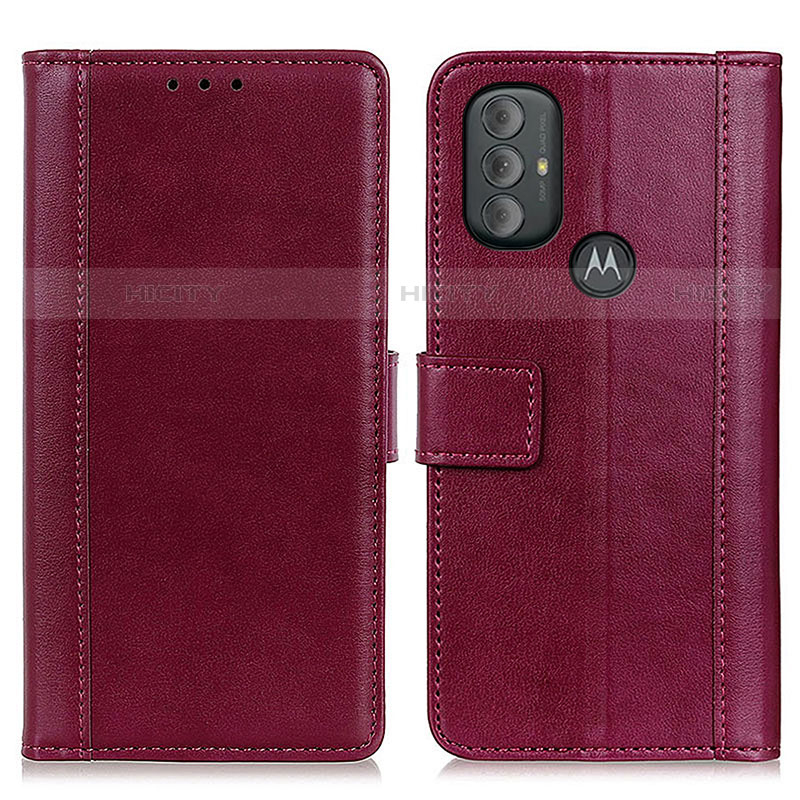 Funda de Cuero Cartera con Soporte Carcasa N02P para Motorola Moto G Play (2023) Rojo