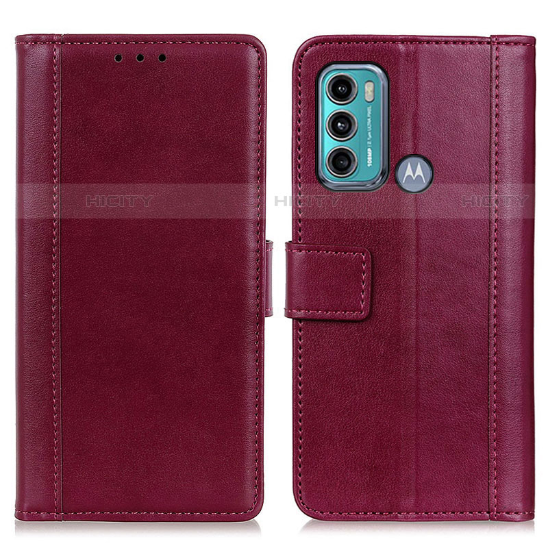 Funda de Cuero Cartera con Soporte Carcasa N02P para Motorola Moto G40 Fusion Rojo