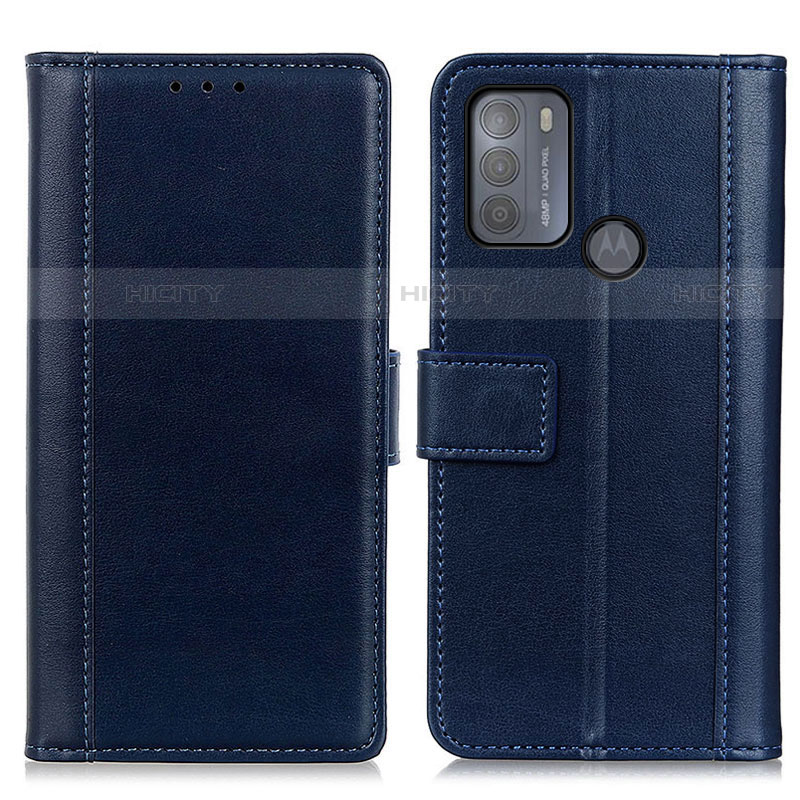 Funda de Cuero Cartera con Soporte Carcasa N02P para Motorola Moto G50 Azul