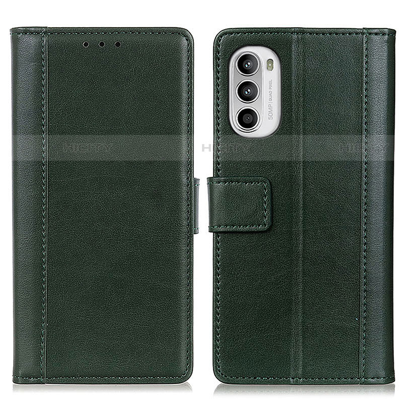 Funda de Cuero Cartera con Soporte Carcasa N02P para Motorola MOTO G52 Verde