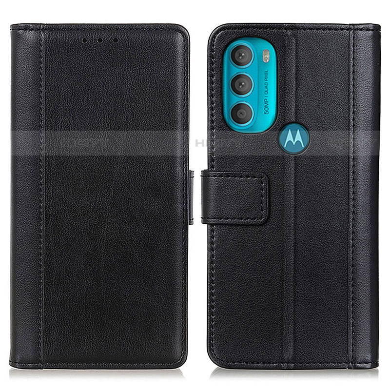 Funda de Cuero Cartera con Soporte Carcasa N02P para Motorola Moto G71 5G Negro