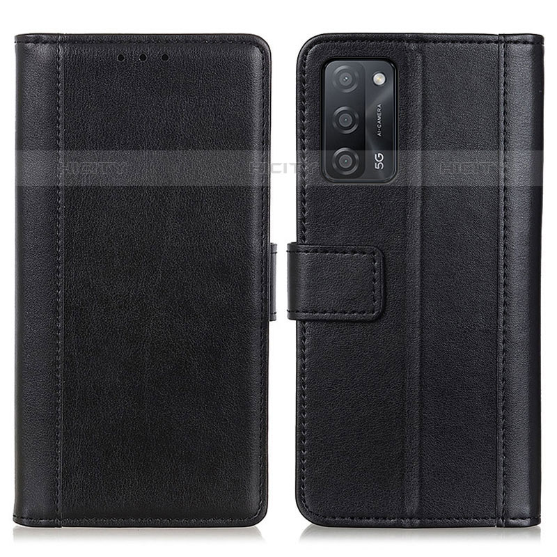 Funda de Cuero Cartera con Soporte Carcasa N02P para Oppo A53s 5G Negro