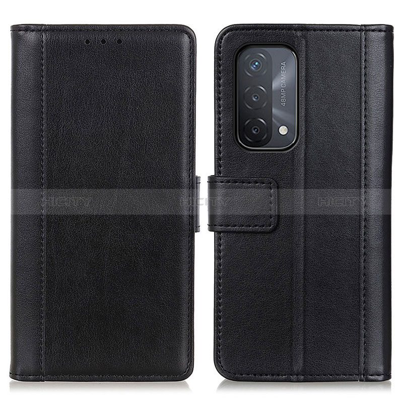 Funda de Cuero Cartera con Soporte Carcasa N02P para Oppo A54 5G Negro