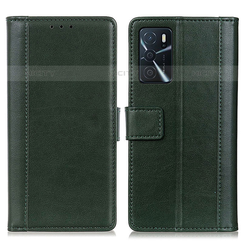 Funda de Cuero Cartera con Soporte Carcasa N02P para Oppo A54s Verde