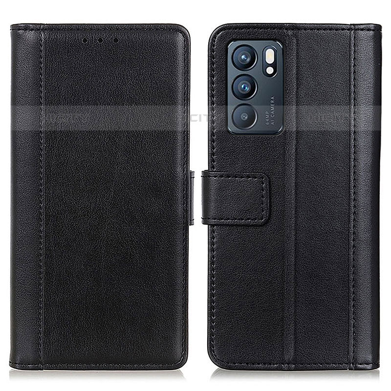 Funda de Cuero Cartera con Soporte Carcasa N02P para Oppo Reno6 5G