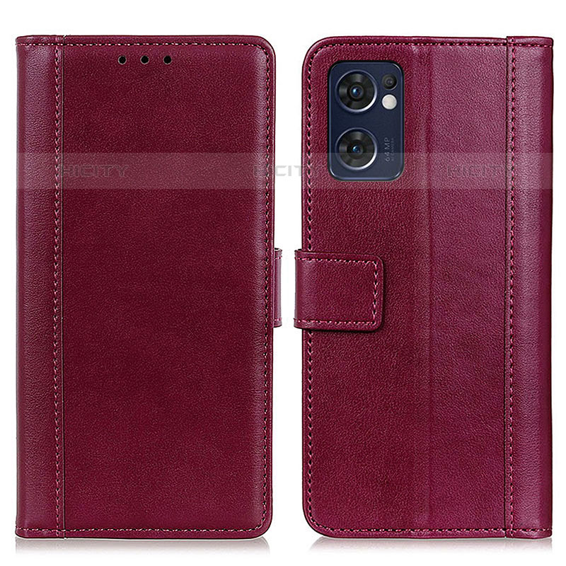 Funda de Cuero Cartera con Soporte Carcasa N02P para Oppo Reno7 5G