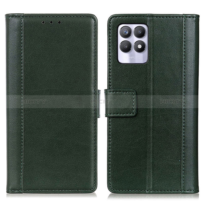 Funda de Cuero Cartera con Soporte Carcasa N02P para Realme Narzo 50 4G Verde