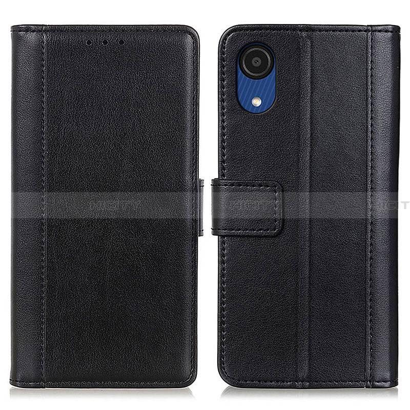 Funda de Cuero Cartera con Soporte Carcasa N02P para Samsung Galaxy A03 Core Negro