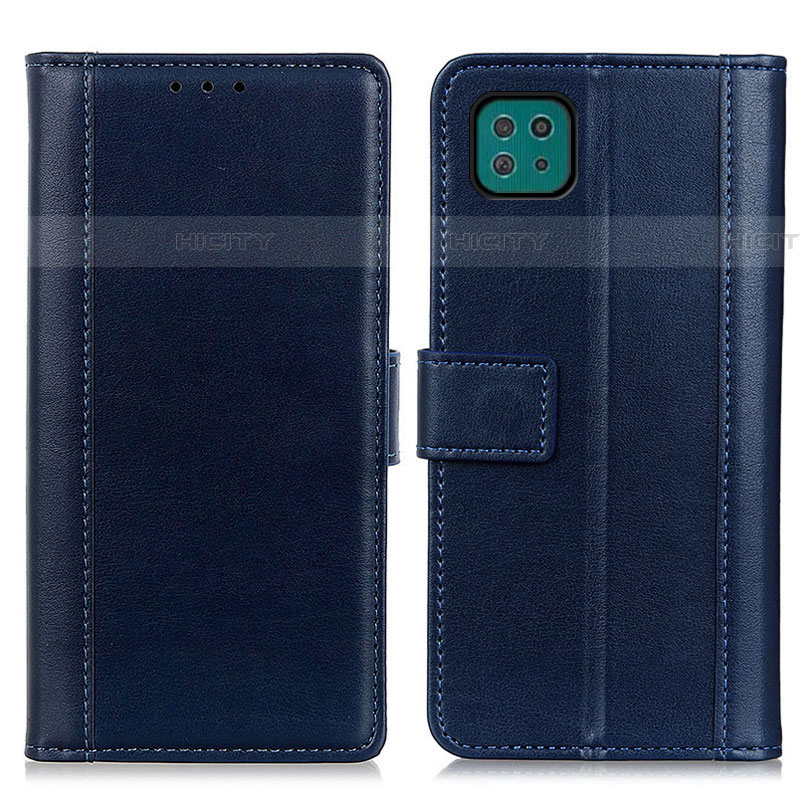 Funda de Cuero Cartera con Soporte Carcasa N02P para Samsung Galaxy F42 5G Azul