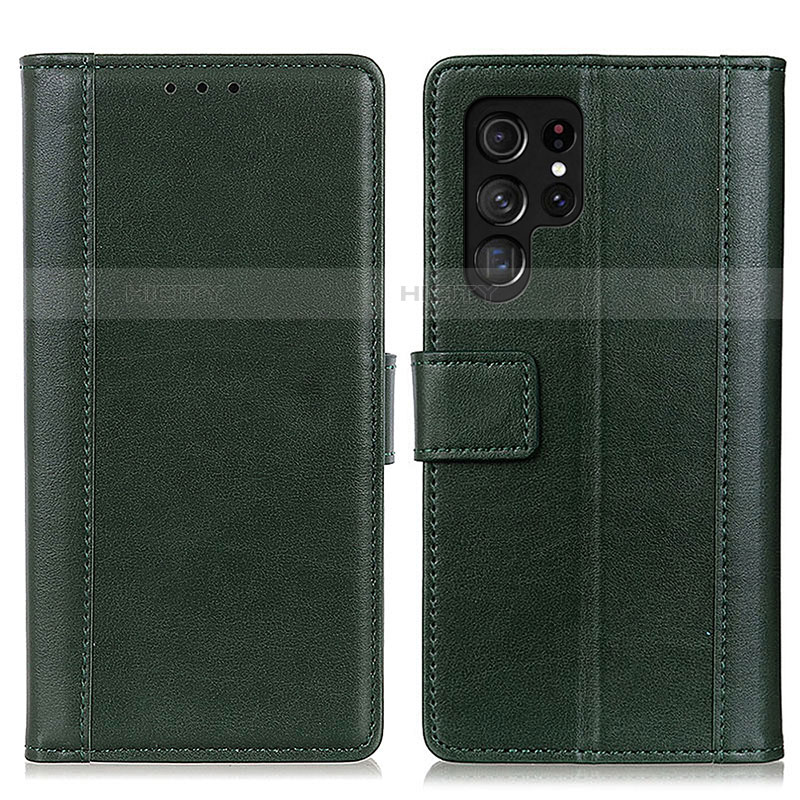 Funda de Cuero Cartera con Soporte Carcasa N02P para Samsung Galaxy S21 Ultra 5G Verde