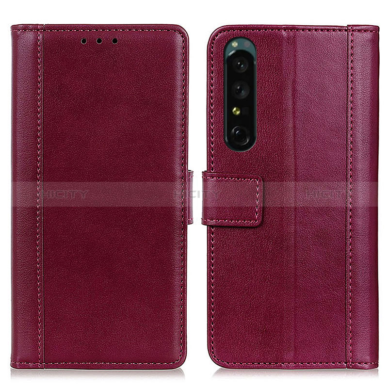 Funda de Cuero Cartera con Soporte Carcasa N02P para Sony Xperia 1 III