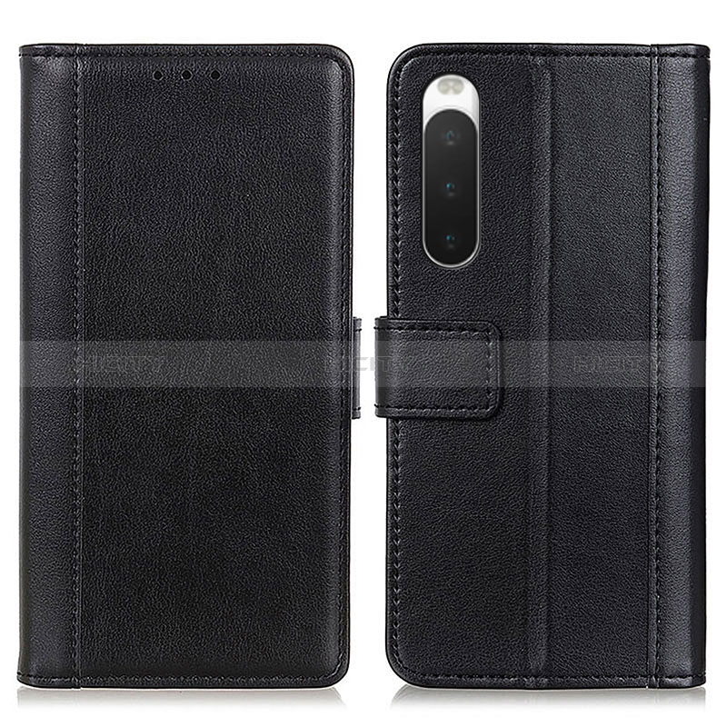 Funda de Cuero Cartera con Soporte Carcasa N02P para Sony Xperia 10 IV Negro