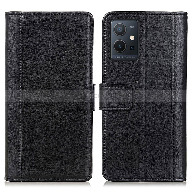 Funda de Cuero Cartera con Soporte Carcasa N02P para Vivo Y30 5G Negro