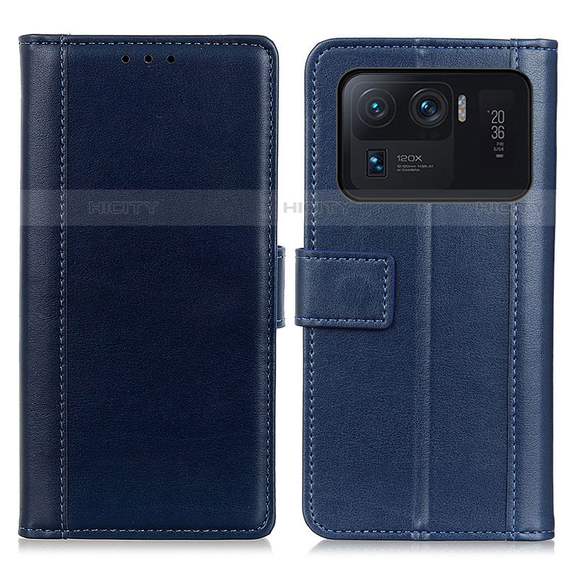 Funda de Cuero Cartera con Soporte Carcasa N02P para Xiaomi Mi 11 Ultra 5G Azul