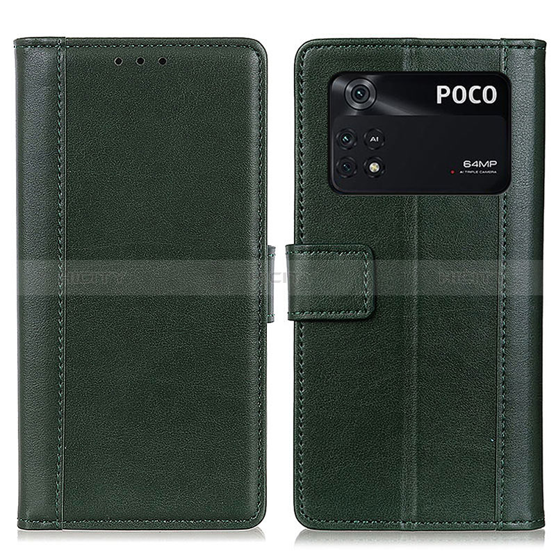 Funda de Cuero Cartera con Soporte Carcasa N02P para Xiaomi Poco M4 Pro 4G