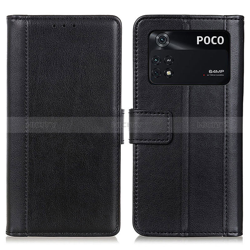 Funda de Cuero Cartera con Soporte Carcasa N02P para Xiaomi Poco M4 Pro 4G