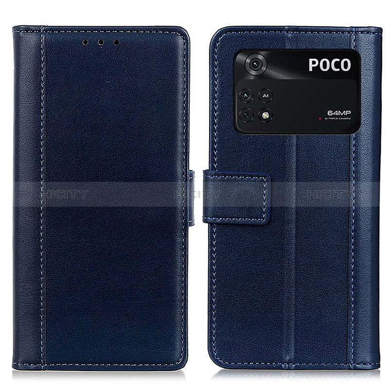 Funda de Cuero Cartera con Soporte Carcasa N02P para Xiaomi Poco M4 Pro 4G