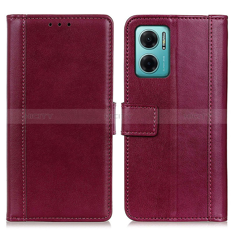 Funda de Cuero Cartera con Soporte Carcasa N02P para Xiaomi Redmi 11 Prime 5G Rojo