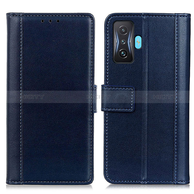 Funda de Cuero Cartera con Soporte Carcasa N02P para Xiaomi Redmi K50 Gaming AMG F1 5G Azul